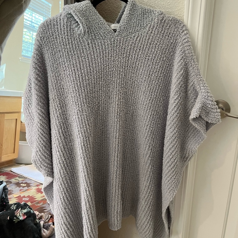 Cozy poncho.  With hoodie
